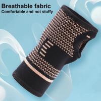 Guantes de compresión de cobre para deportes, protector de muñeca, guantes elásticos para artritis, soporte de muñeca para Fitness, 1 unidad - details 5
