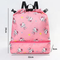 Mochila Deportiva Portátil para Niños y Niñas Impermeable con Separación Húmeda y Seca Material Exterior de Poliéster y PVC Diseño de Playa de Dibujos Animados - details 4