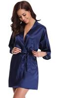 Bata de satén para mujer, lencería íntima, ropa de dormir sedosa, regalo de boda nupcial, bata de baño tipo kimono informal, camisón Sexy - details 15