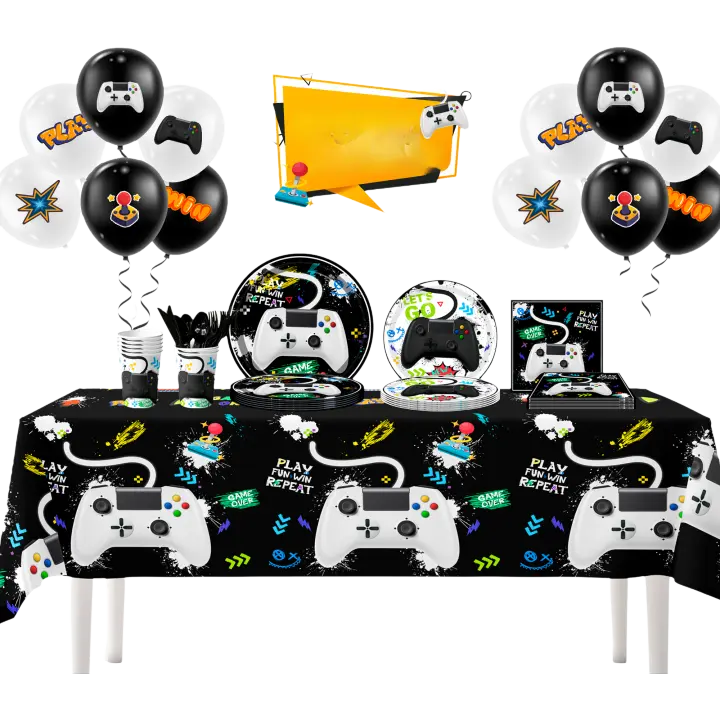 Juego de Fiesta de Video Conjunto de Mesa de 140 Piezas Bolas de Fiesta de Juego Cintas de Mesa - 1
