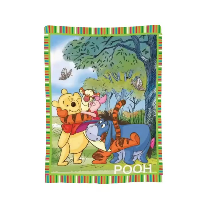 Manta de franela suave de Winnie The Pooh para sofá, sofá, cama, dormitorio, regalo para niños y adultos - 1