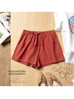 Pantalones Cortos de Lino Casuales para Mujer Shorts de Gimnasio de Cintura Alta - details 14
