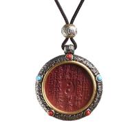 Colgante de dragón del zodiaco con gastos de fantasma de montaña de cinabrio mineral Original, collar Tangka para hombres y mujeres - details 5