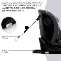 Silla de coche ajustable I-SIZE 40-150 cm con Isofix Asiento de bebé para niños Negro 360º - details 17