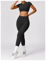 Camiseta de Yoga de Corte Corto de Verano Top de Deportivo de Nylon para Mujeres - details 23