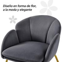 Terciopelo Sillon para Dormitorio Silla para Comedor Cocina Pata Metal Silla Sala de Estar Rosa Claro - details 31