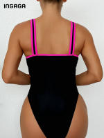Bañador de una pieza para mujer, traje de baño sexy con cuello en V - details 2