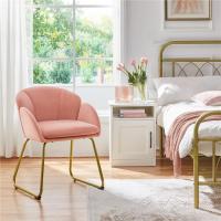 Terciopelo Sillon para Dormitorio Silla para Comedor Cocina Pata Metal Silla Sala de Estar Rosa Claro - details 19