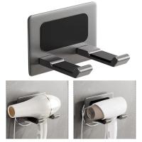 Soporte ajustable para montar en la pared, estante de almacenamiento para secador de pelo resistente y sin perforaciones, soporte para secador de pelo a prueba de herrumbre de aleación de aluminio - details 12