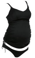Conjunto de dos piezas de traje de baño bikini dividido de maternidad de verano de color sólido - details 2