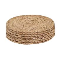 Juego de 8 manteles individuales de jacinto de agua natural, tapetes tejidos de ratán T resistentes al calor para cenar al aire libre - details 0