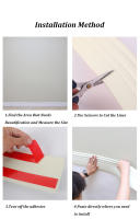 NBR-Baseboard decorativo autoadhesivo de espuma, rodapié, línea de cintura, líneas de borde, pegatina de borde de pared anticolisión - details 8