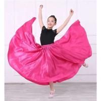Trajes de danza del vientre para niños y niñas, vestidos de satén liso de Bollywood indio, actuaciones gitanas - details 6