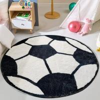 Alfombra de Fútbol Suave y Cómoda Redonda para Dormitorio y Sala de Estar Temática Deportiva - details 0