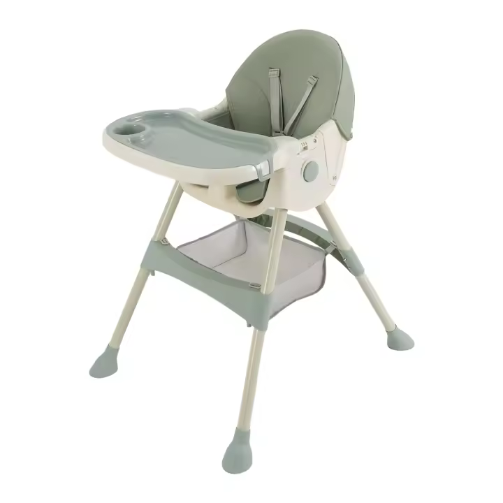 Sillas altas para bebé, silla alta con mesa y ruedas, bandeja extraíble, silla plegable ajustable para bebé + cinturón de seguridad de 5 puntos durante 6 meses - 1
