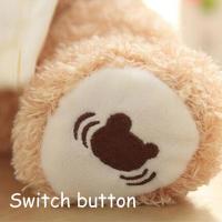 Sala de felpa - juguetes de aprendizaje bilingüe, puede ocultar y buscar, ocultar y buscar, cubrir los ojos, oso tímido, juguetes de peluche eléctrico, puede respirar y tienen música, regalos, compañero - details 1