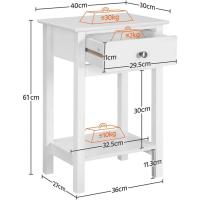 Conjunto de Mesillas de Noche Madera Mesitas de Noche con Patas Mesa Auxiliar para Cama Dormitorio Habitación 40x30x61cm - details 2