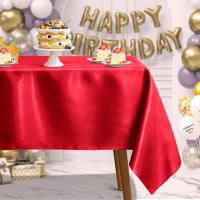 Mantel de satén rectangular rojo, mantel de boda, para Navidad, Baby Shower, eventos de cumpleaños, decoración de banquetes, comedor en casa - details 9