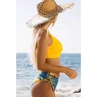 Traje de baño trenzado para mujer, bikini de dos piezas con cintura alta - details 2