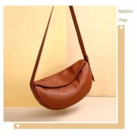 Bolso de hombro de piel auténtica para mujer, bandolera de piel de vaca con media luna, marca de lujo a la moda, 100% - details 1