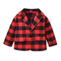 Conjunto de tres piezas para niños: blazer a cuadros, vestido tipo cárdigan de algodón de manga larga y pantalones con tirantes. - details 5