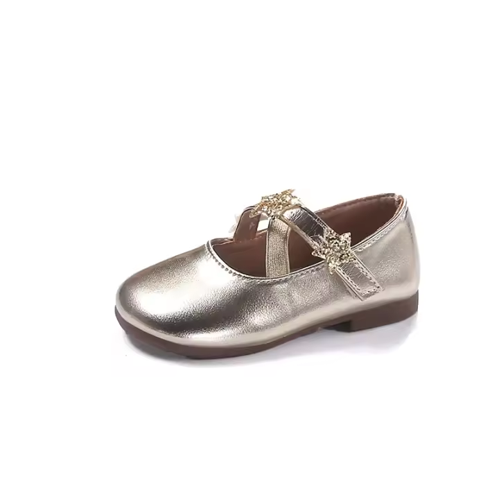 Zapatos de cuero para niñas, calzado de estilo princesa, fondo suave, antideslizante, informal, para fiesta de baile, Chic, novedad de otoño, 2024 - 1