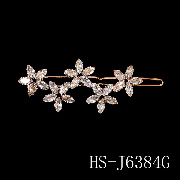 Pinzas para el cabello de mujer con circonia y cristal, adornos de moda para el cabello, barretas de boda, joyería, accesorios para el cabello - 1