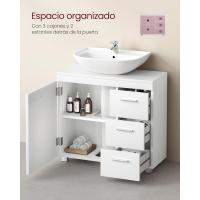 Mueble Bajo Lavabo Armario de Baño con 3 Cajones Diseño Trasero con 2 Compartimentos - details 4