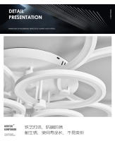 Lámpara de araña Led para decoración del hogar, accesorios de techo modernos, anillos calientes, iluminación para dormitorio y sala de estar - details 6
