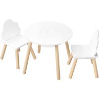 Mesa y sillas redondas de almacenamiento de madera para niños pequeños, mesa infantil de 3 piezas - details 8
