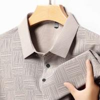 Polo de negocios informal con estampado nuevo para hombre, top de manga corta cómodo y transpirable, 2024 - details 4