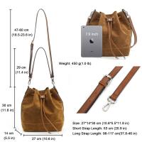 AFKOMST Bolsos tipo cubo de cuero Bolso cruzado con cordón para mujer Bolsos medianos y hobo con 2 correas para el hombro Mochila de lujo de alta gama - details 6
