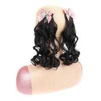 2 uds lazos sintéticos nudo Cola de Caballo sombreros para niños extensiones de cabello peluca con cola de caballo rizada pinzas para el cabello naturales suaves cola de caballo - details 12
