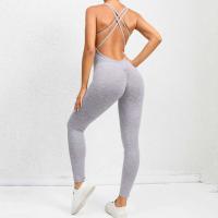 Monos de Yoga sin Mangas para Mujeres Conjunto de Entrenamiento Transpirable con Salto Trasero de Gimnasio - details 3