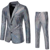 Conjunto de traje con estampado en caliente de lentejuelas para hombre, chaqueta, pantalones, trajes para fiesta y graduación - details 24