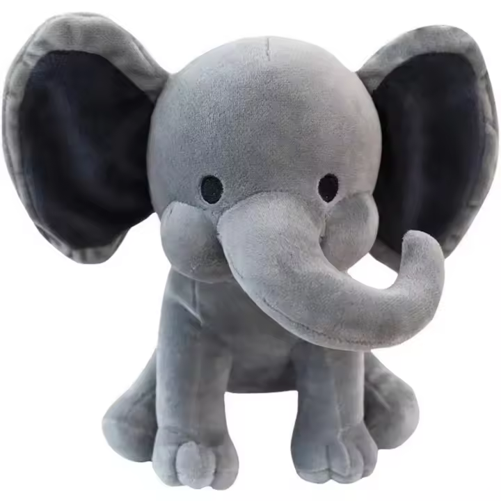Elefante Gris de 25cm Juguete de Peluche Suave para Dormir Muneco de Peluche para Habitación de Bebé Regalos Decorativos - 1