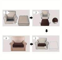 Elegante Protector de Sofá Jacquard Impermeable, Cubierta antiarañazos, Elástica, Lavable para Uso en Todo el Año, 1 unidad - details 4