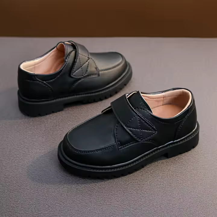 Zapatos de cuero negro para niño, mocasines suaves de estilo británico, a la moda, para primavera y otoño, 2025 - 1