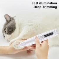 Afeitadora de pies para mascotas de bajo ruido, recargable por USB, impermeable, recortadora de pelo de patas, reparación de pies de perro con recortadora de orejas LED para perros - details 9