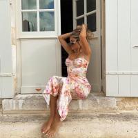 Vestidos de fiesta con estampado Floral y tirantes finos, maxivestido ajustado elegante para invitados de boda y vacaciones - details 6