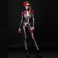 Disfraz de esqueleto aterrador para Halloween, mono de calavera de terror para la familia, trajes de pijama para fiesta de Carnaval - details 9