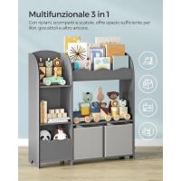 Librería para Niños Camereta Móvil de Gris Tormenta GKR042G01 con 2 Estantes de Juegos y Dormitorio - details 0