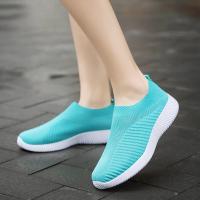 Zapatos de calcetines transpirables para mujer, zapatillas deportivas suaves para caminar, informales, a la moda, color azul - details 5