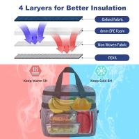 Bolsa de almuerzo con doble aislamiento, fiambrera térmica portátil de capa, bolsa aislante térmica impermeable para Picnic con correa ajustable - details 9