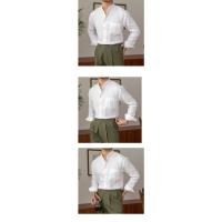 Camisa de Lino para Hombre Verano 2025 Cuello Henley Elegante Manga Larga Transpirable - details 4
