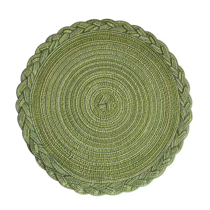 Manteles individuales redondos tejidos, manteles individuales trenzados de estilo nórdico antideslizantes, posavasos lavables de 18/30/38cm para Navidad - 1