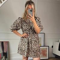 Vestido holgado de algodón con mangas abullonadas para mujer, ropa elegante de manga corta con cuello redondo, suave, verano - details 16