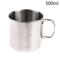 Taza de acero inoxidable con asa plegable, armas de fuego portátiles, taza, accesorios para acampar al aire libre, 1 pieza. - details 2