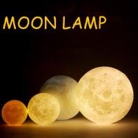 Lámpara de Luna recargable con impresión 3D, Luz LED nocturna, Interruptor táctil creativo, luz de luna para decoración de dormitorio, regalo de cumpleaños - details 2