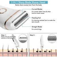 Depiladora Mujer, 3 en 1 Depiladora Eléctrica Mujer, Depiladora Inalámbrica Wet & Dry para Todo el Cuerpo, USB Recargable 600mAh,Pantalla LCD, Afeitadora Eléctrica para Mujer, IPX6 - details 4